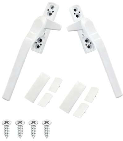 EXQUMAX 2 PCS Window Handle,Key Locking, White Finish,Windows Handle Replacement Kit,Universal UPVC Window Handle Multi Spindle,Easy Installation（White）
