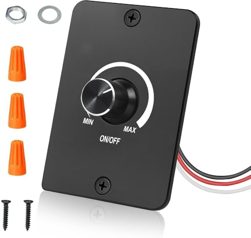 LED Dimmer 12V Wohnmobil, DC PWM Dimmer 5A 3 Drähte Stufenloses Dimmen für Streifenleuchten Halogen und DC 12V Dimmbare LED Lampe, Dimmschalter für Anhänger Leuchte Boot LKW Wohnwagen