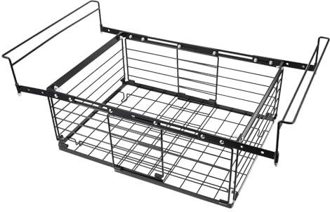 GOOHOCHY Foldable Hanging Deep Freezer Organizer Basket with Metal Mesh Stackable Chest Freezer Storage Bin for Maximized Air Circulation and Easy Cleaning in Kitchen Cabinets