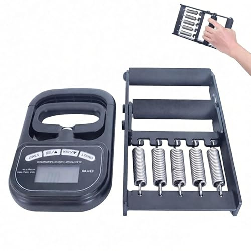 Tester e Trainer per la Forza di Presa con 5 Molle ad Alta Resistenza, Dinamometro Elettronico per Mani con Campo di Misurazione 5-120 kg, Migliora la Forza della Mano, per Sport e Fitness