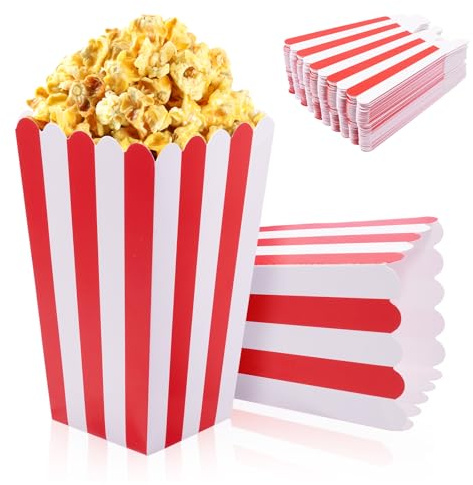 60 Stück Popcorn Tüten Rot Klein Popcorn Eimer Hitzebeständige | Popcorntüte Popcorn Box Popcorntüten Klein Popcornbecher für Kino Deko Party-Deko Heimkino-Nutzung