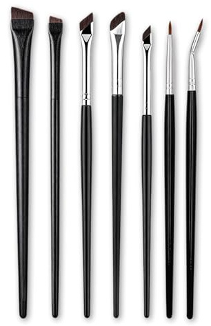 7 PCS Pincel para Cejas Pinceles Maquillaje con Formas Variadas para Delineado Sombra Ojos Aplicación Controlada y Detalles Finos para Rutinas Precisas en Casa Estudio Viajes Uso Diario
