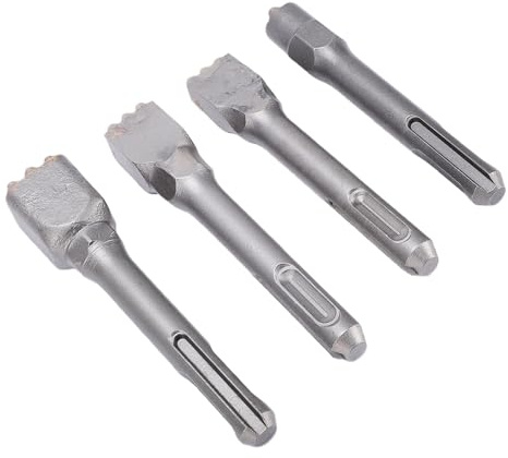 KKPLZZ Set di 4 Punte per Boccole a Testa Quadrata, 3 4 6 9 Punte in Metallo Duro Punta per Scalpello per Martello Rotante per Rimuovere la Sgrossatura della Pietra del Rivestimen