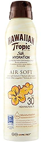 Hawaiian Tropic Bruma Silk Hydration Air Soft - Loción Solar Protectora en Spray de Vaporización con índice SPF 30, resistente al Agua con 12 horas de protección, 177 ml, El embalaje puede variar