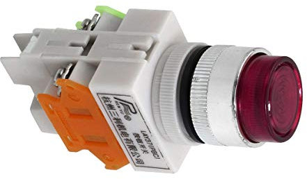 Aexit Interruttore momentaneo a pulsante luminoso a rossa AC 220V 22mm 1 NO 1 NC ID: 247724
