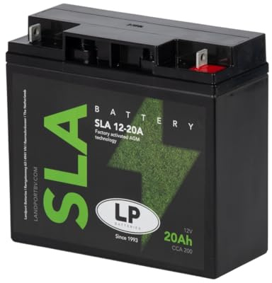LANDPORT Batterie SLA/AGM 12-20A 12V 20Ah kompatibel mit Rasentraktor | AGM-Batterie wartungsfrei, 200 CCA, 181×76×167 mm; kompatibel mit Rasenmäher, Aufsitzmäher; Vergleichstypen Y50-N18L-A, 52012