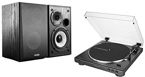 Audio-Technica AT-LP60X Turntable and Edifier R980T Active Speaker Package Exclusive Set by Digitalis Audio (Standard LP60 with Black Speakers)