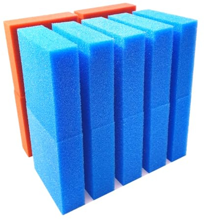 Steppan® 14 Stück Filterschwämme geschlitzt 10 Blaue und 4 Rote passend für Oase Biotec 30 Filter