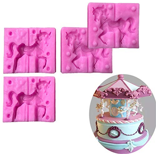 DUBENS 2 Stück Pferd Förmigen Silikon Backform Fondant Kuchen Dekorieren Tool Süßigkeiten Cookie Schokoladenform Handwerk Küchen-backen-Werkzeug