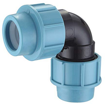EXCOLO Original PP-Verbinder für 40 mm PE-Rohr Verschraubung Winkel Kupplung Endkappe Verbund Fitting Fittings Formteil (90° Winkel 40mm)