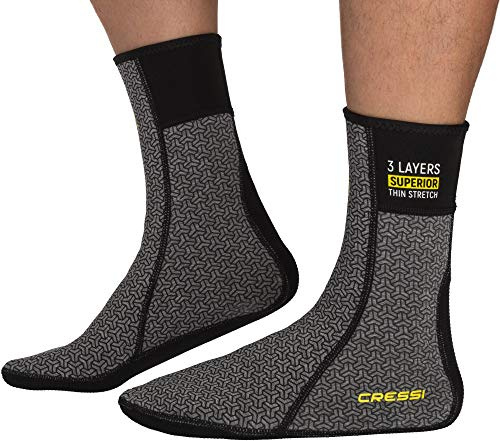 Cressi Unisex-Adult Thermal Undersuit Socks Thermostiefel für Trockenanzug, Schwarz/Grau, XL