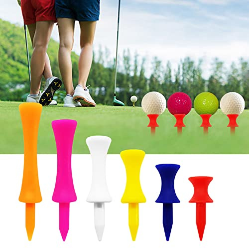 LOVMEAD Golf Tees Kunststoff Driver 32 39 45 51 58 70 mm Set Wert 50 Stück, Golftee Lang Plastik Rot Blau Gelb Weiß Bunt, Premium Langlebig Abstufung Castle Tee 1-1/2 1-3/4 2 2-1/4 2-3/4