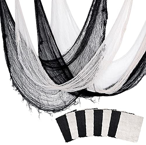 Watayo 8 Pack Halloween Creepy Cloth, 72 x 30 Inch Scary Spooky Fabric Cloth, Halloween Stretch Spider Web Weave Creepy Gauze for Party Haunted House Decor