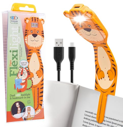Flexilight wiederaufladbare Leselampe | 2 in 1 Lesezeichen Buch Licht | LED Clip On Leselampe | Kinder und Erwachsene Buchlampe | Buchzubehör | Geschenk für Leser, Buchliebhaber