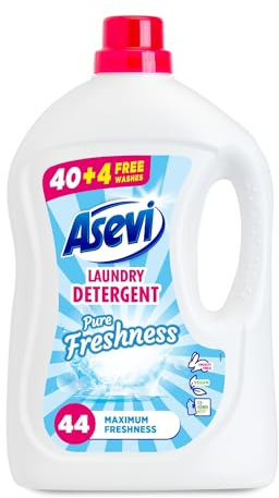 Asevi Laundry Detergent, Washing Liquid Detergent, Laundry Cleanser, 2376ML, 44 Washes, Pure Freshness