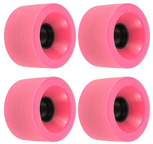PATIKIL 65mm 78A Longboard Wheels Soft, 4 Pack Cruiser Wheels Street Wheels for Skateboards Skateboard Wheel PU Frosted, Pink