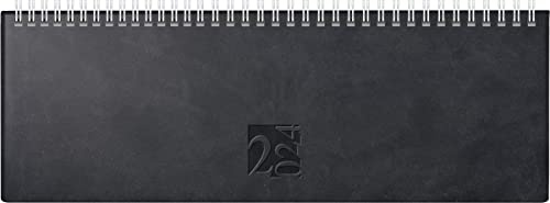 rido/idé Wochenkalender Modell ac-Wochenquerterminer 2024 2 Seiten = 1 Woche Blattgröße 30,7 x 10,5 cm schwarz