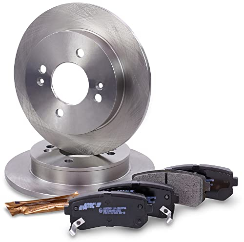 ATEC Germany Bremsenset Hinterachse inkl. Bremsscheiben Ø 234 mm Voll + Bremsbeläge Hinten Kompatibel mit HYUNDAI i10 I (PA), KIA PICANTO I (SA), PICANTO II (TA)