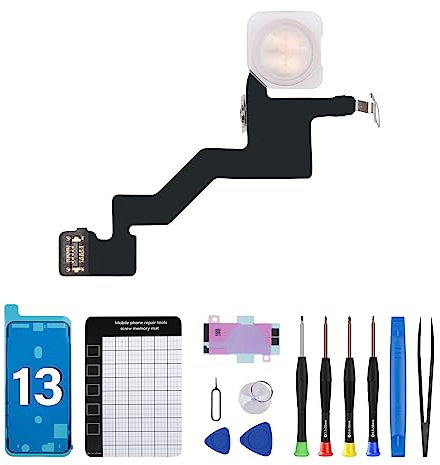 for iPhone 13 Flash Light Flex Cable Replacement Module Flashlight Flash Connector Assembly with Repair Fix Tools Kit with Waterproof Sticker Screwdrivers for iPhone13 A2631 A2633 A2634 A2635 A2482