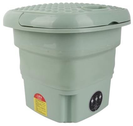 Asixxsix Tragbare Waschmaschine, 100 bis 240V Faltbare Mini-Waschmaschine Kleine Waschmaschine für Unterwäsche, Babykleidung, geeignet für Wohnung, Camping, Wohnmobil, Reisen (Grün)
