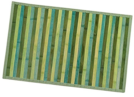 emmevi Bambusmatte Holz Antirutschmatte für Küche Bad Degradè 50 x 235 cm Grün