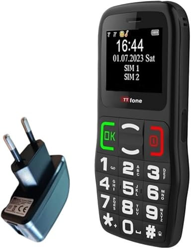 TTfone TT220 - Téléphone Portable à Grosses Touches pour Personnes âgées avec Bouton d'assistance en Cas d'urgence (avec Chargeur Secteur)