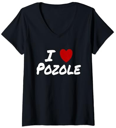 Donna I Heart (Amore) Pozole zuppa messicana stufato pollo maiale Maglietta con Collo a V