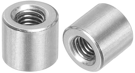 QUARKZMAN 10Pcs Écrous de Raccordement Ronds M6, en Acier Inoxydable 304, Écrou de Tige de Manchon de 10 mm de Longueur pour Support, M6x10x10mm