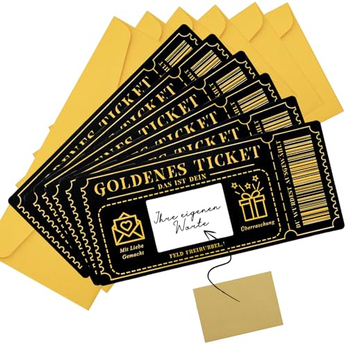 6 unidades de cupones para rellenar con pegatinas para rascar, tarjeta para rascar para escribir con sobres, boleto dorado, tarjetas de cumpleaños, regalos para mujeres, tarjetas de regalo de Navidad