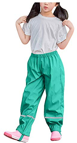 Matschhose Ungefüttert Kinder Mit Aufdruck Ohne Träger Schmal Fahrrad Matschhose Wasserdicht Dünne Baby Kinder Regenoverall Ungefüttert Unisex Regenschutz Mädchen Regenhose Green 140