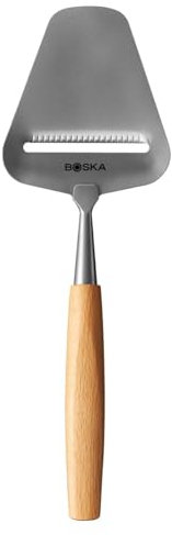 BOSKA Käsehobel Amigo - käseschneider für alle Käsesorten - Spülmaschinenfest - Multifunktional - Edelstahl und Buchenholz - Silber