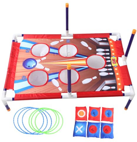 BESPORTBLE Juego De Bolsas De Frijoles y Aro para Niños, Material Plástico y Tela Resistente, Juego De Interactivo y Plegable, 870 G, para Actividades Al Aire Libre y Fiestas Infantiles