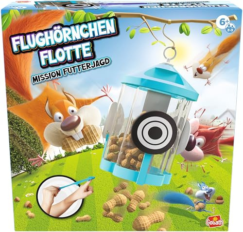 Goliath – Flughörnchen Flotte, Kinderspiel ab 6 Jahren, Spiel für 2 oder 3 Spieler, Gesellschaftsspiel DASS die Hand-Augen-Koordination fördert