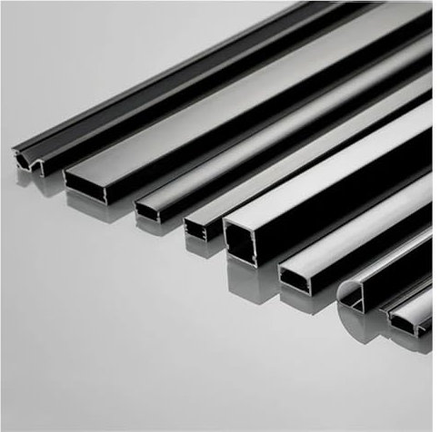 Perfil de aluminio LED negro 0,5 m V/U/YW estilo para tiras LED 5050/5630 cubierta de lechera para gabinete/armario 5 piezas juego de 16 x 12 mm soporte de canal lineal