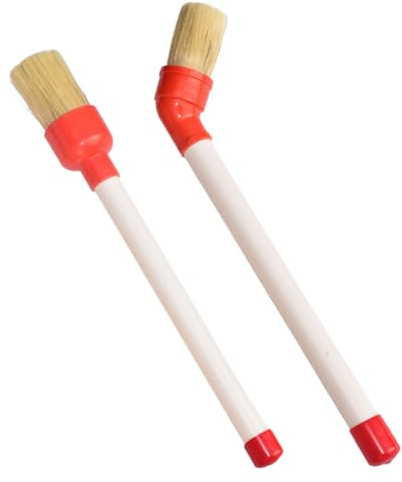 Luxshiny Cepillo de Limpieza de Neumáticos 2 Piezas Madera Plástico