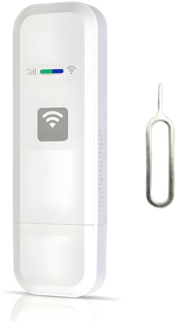Ouitble 4G-LTE-USB-WLAN-Modem 150 Mbit/s USB Router Mobiler Hotspot Unterstützt 10 Benutzer, 4G USB Stick mit Nano-SIM-Kartensteckplatz WPA WPA2 Encryptio für B1/3/7/8/20