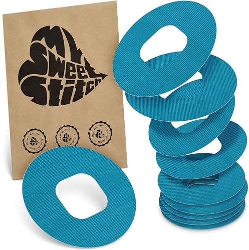 MySweetStitch 10 Ringpatches für Simplera rund Petrol | Stabilisiert ablösende Ränder, Mitte bleibt frei, wasserfest und flexibel, bis zu 15 Tage Halt