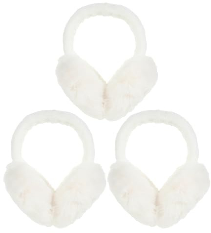 BESPORTBLE 3 fasce antirumore calde per donna, paraorecchie pieghevoli in morbido pile, scaldamuscoli termici in peluche, copriorecchie protettivi per ragazze, equitazione invernale all'aperto