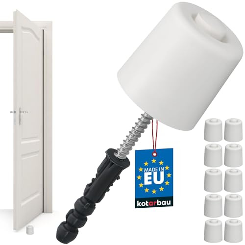 KOTARBAU® 10er Set Türstopper Boden zum Schrauben - 43 mm - Weiß - Bodentürstopper - Bodenmontage - Türstopper - aus Gummi