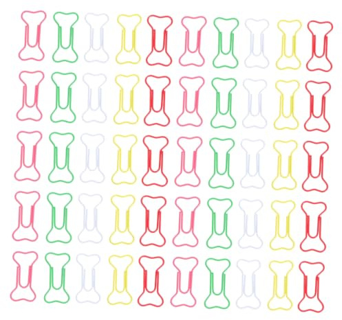 ABOOFAN 120 Stück Bunte Hundeknochen Büroklammern Lustige Metall Lesezeichen Clips für Papier Organisation Büro Schule Planer Dokumente
