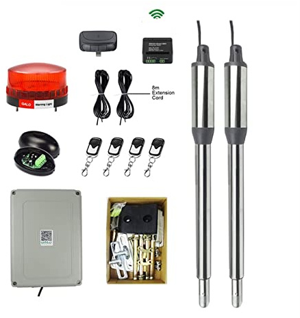 Motore per cancello scorrevole, Apricancello automatico a doppia battente for impieghi gravosi, apricancello elettrico con telecomando for cancello industriale e residenziale(PKM C01 D)