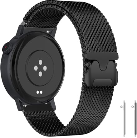 PaceBid 22 mm armband för CMF by Nothing Watch 3 Pro/Pro 2, Milanese Mesh Loop metall vävt rostfritt stål magnetiskt ersättningsarmband Justerbart klockarmband för CMF by Nothing Watch Pro 2/3 – Svart