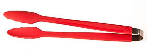 Kochblume Gourmetzange | Premium-Silikon & BPA frei| Hitzebeständig | Spülmaschinenfest | 33,5cm | Farbe: rot