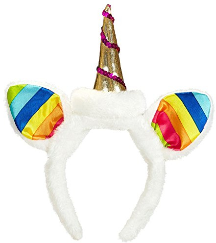 W WIDMANN MILANO Party Fashion - Einhorn Haarreif | Haarschmuck mit Horn und Ohren für Karneval und Fantasy Mottoparty