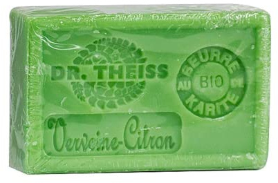 Dr Theiss - Savon de Marseille Citron Verveine - Pain de Savon au Beurre de Karité Bio et à l'Huile d'Olive Bio - Savon de Marseille Authentique - 125gr