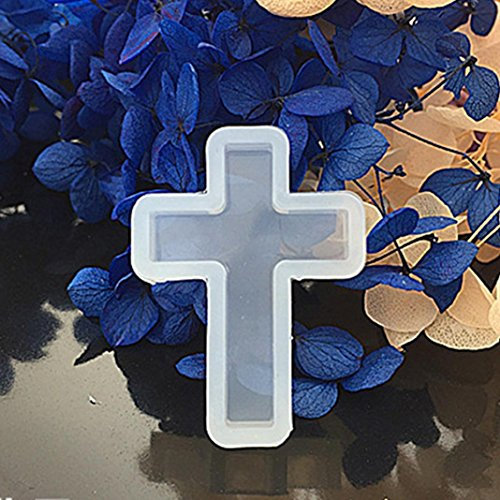 Moldes de fundición de joyería en forma de cruz, moldes de silicona de resina líquida para resina, epoxi, aretes, collares, colgantes, adornos, bricolaje, arcilla polimérica hecha a mano (4#)