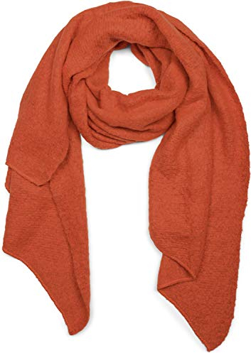 styleBREAKER Damen Schal aus weicher Viskose | einfarbiger Webschal in asymmetrischer Form | große Stola für Herbst und Winter Looks, Farbe:Orange