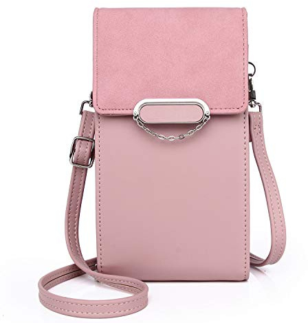 ANYWN Klein Handy Umhängetasche- handytasche mit geldbörse zum umhängen, PU Leder Crossbody Schultertasche Reisepass Handytasche mit Kartenschlitz Verstellbar Abnehmbar Schultergurt
