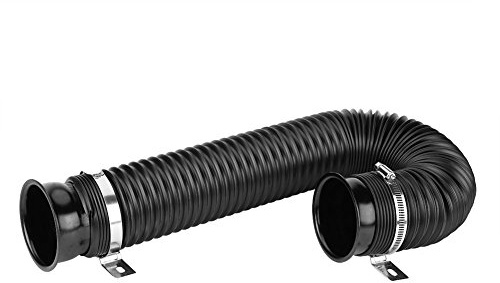 Wakects 3in Cold Air Intake Tube Pipe, Aluminum + Rubber, Extendable to 80cm