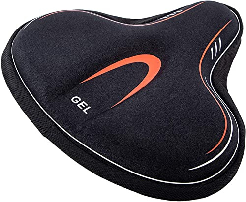 YBEKI Fahrrad Sattelbezug mit 3D-Gel-Schaum & Hohl-Design – Atmungsaktive Anti-Rutsch Sitzauflage für Indoor-Trainer/Spinning Bike/Mountainbike(21-26cm Breite)
